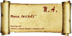 Masa Anikó névjegykártya